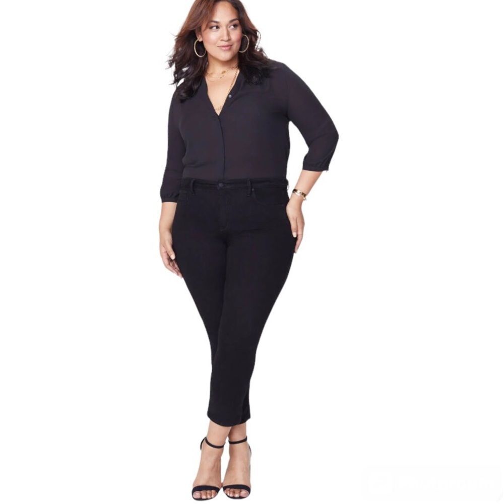 NYDJ Sheri Slim Jeans Black Lift Tuck Technology Slimming Size 24W